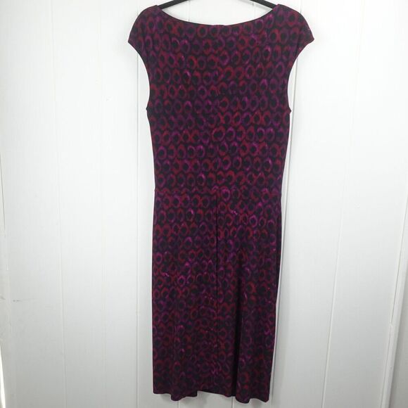 Ralph Lauren Womens Ruched Geometric Dress Size 12 - Picture 6 of 10